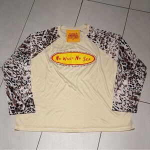 When smoke clears “No Sex” Cream and Leopard Long Sleeve Tee